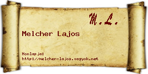 Melcher Lajos névjegykártya